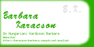 barbara karacson business card
